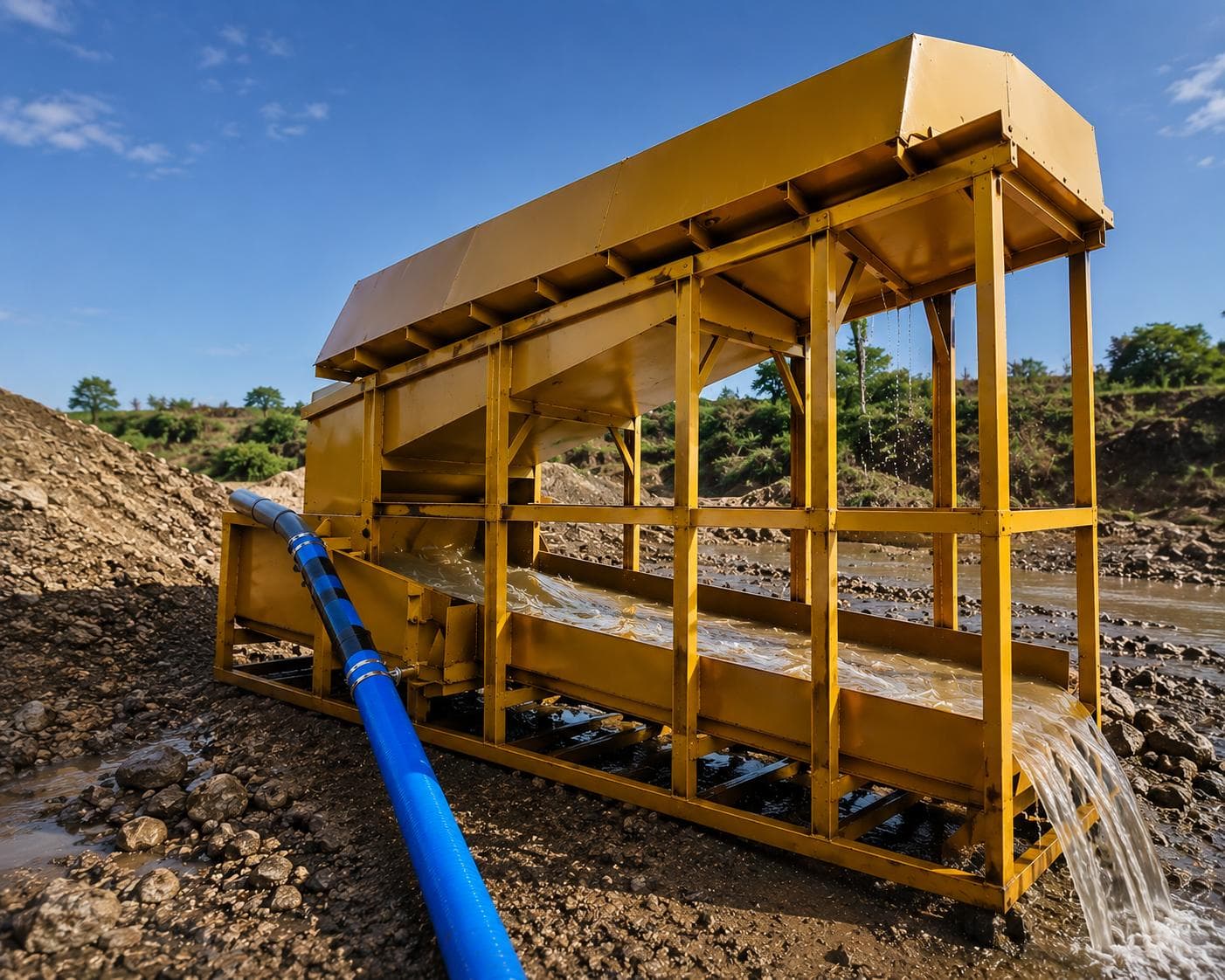 Yellow gold washer for prospecting operations